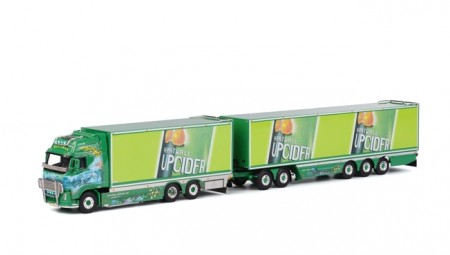 WSI Ristimaa "Cider Shark"; VOLVO FH2 GLOBETROTTER XL 6X2 TAG AXLE BOX TRAILER (3 as star) + 2as dolly (01-1023)