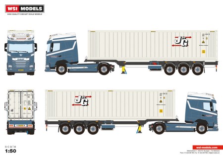 WSI Joh. de Groot & Zn; DAF XG 4X2 CONTAINER TRAILER - 3 AXLE + 40FT REEFER CONTAINER