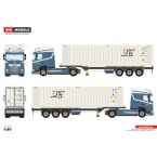 WSI Joh. de Groot & Zn; DAF XG 4X2 CONTAINER TRAILER - 3 AXLE + 40FT REEFER CONTAINER
